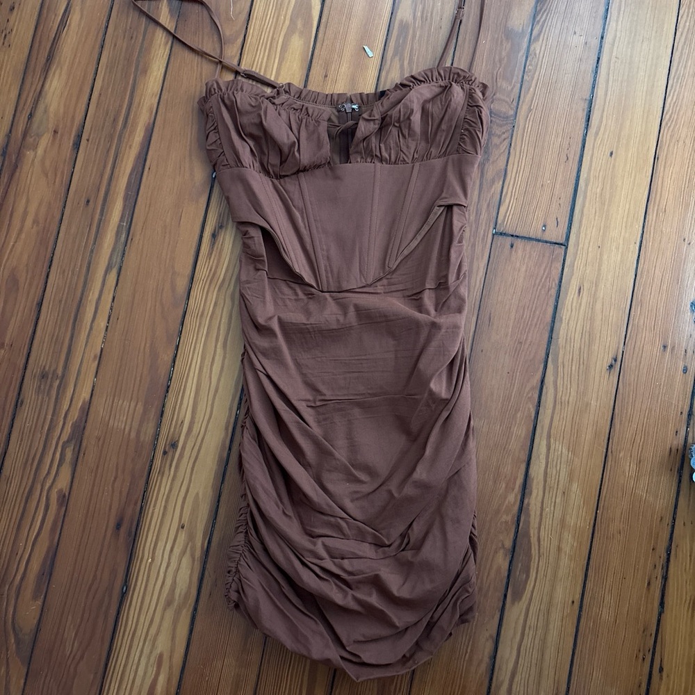 Hazel Boutique Corset Brown Dress